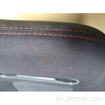 Asiento de carreras deportivo de tela negra ajustable de tela